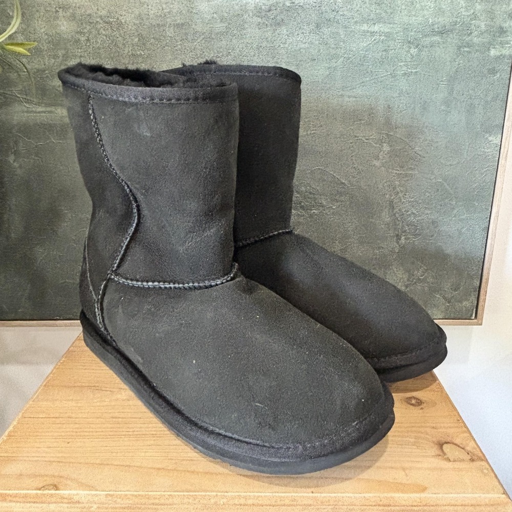 Australia Luxe Collective Boots Mens Size 13 Black Sheepskin Cosy Short Snow
